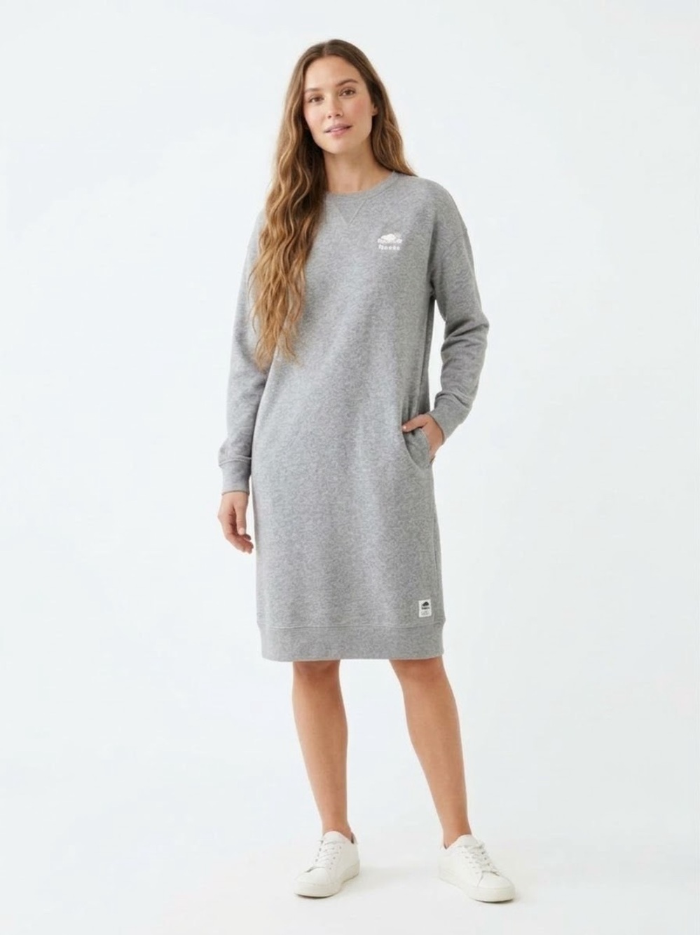 ROOTS | SWEATER DRESS LONG SLEEVE LIGHT HEATHER GREY XS